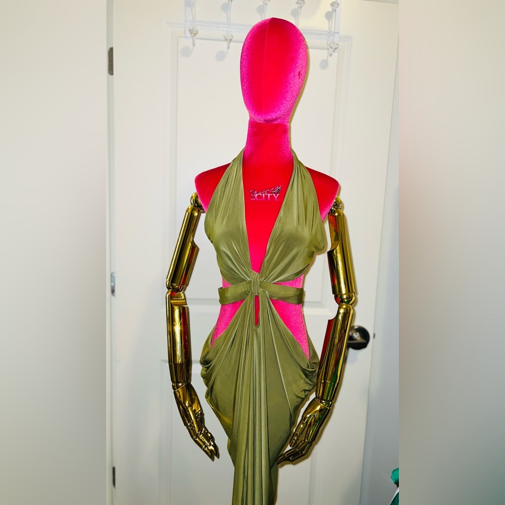 Envy Her Green Cutout Goddess Dress - Picture 1 of 12